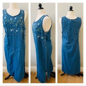 vintage 90 Basic Edition seashell denim maxi dress